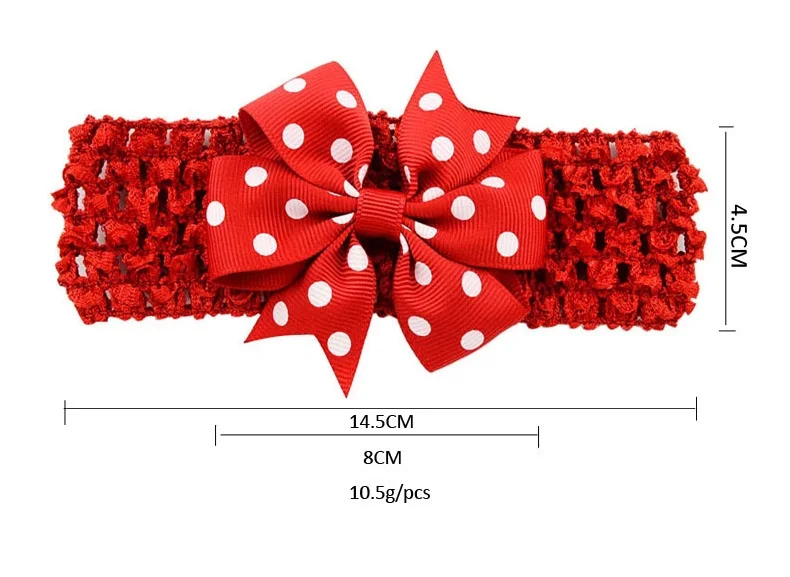 18 шт./лот Двойная съемная эластичная повязка на голову бант для маленьких девочек