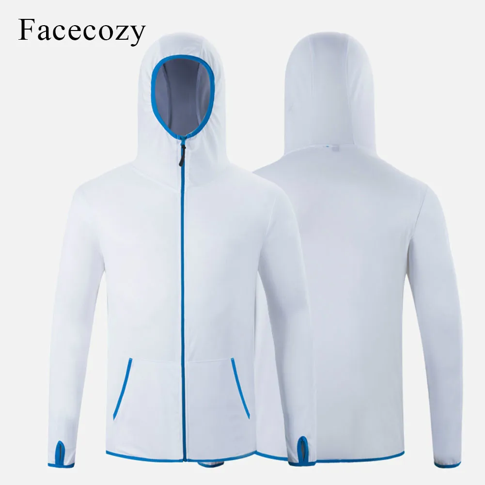 Pure White Facecozy, мужские летние куртки для рыбалки, быстросохнущие солнцезащитные топы, женские куртки для альпинизма, дышащие толстовки для кемпинга и пешего туризма - Цвет: Pure White