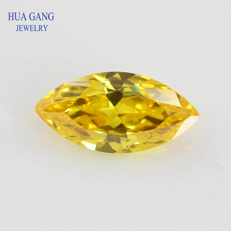 

Golden Marquise Shape 5A Brilliant Cut CZ Stone Synthetic Gems Yellow Cubic Zirconia For Jewelry Wholesale Size 1.5x3~10x20mm