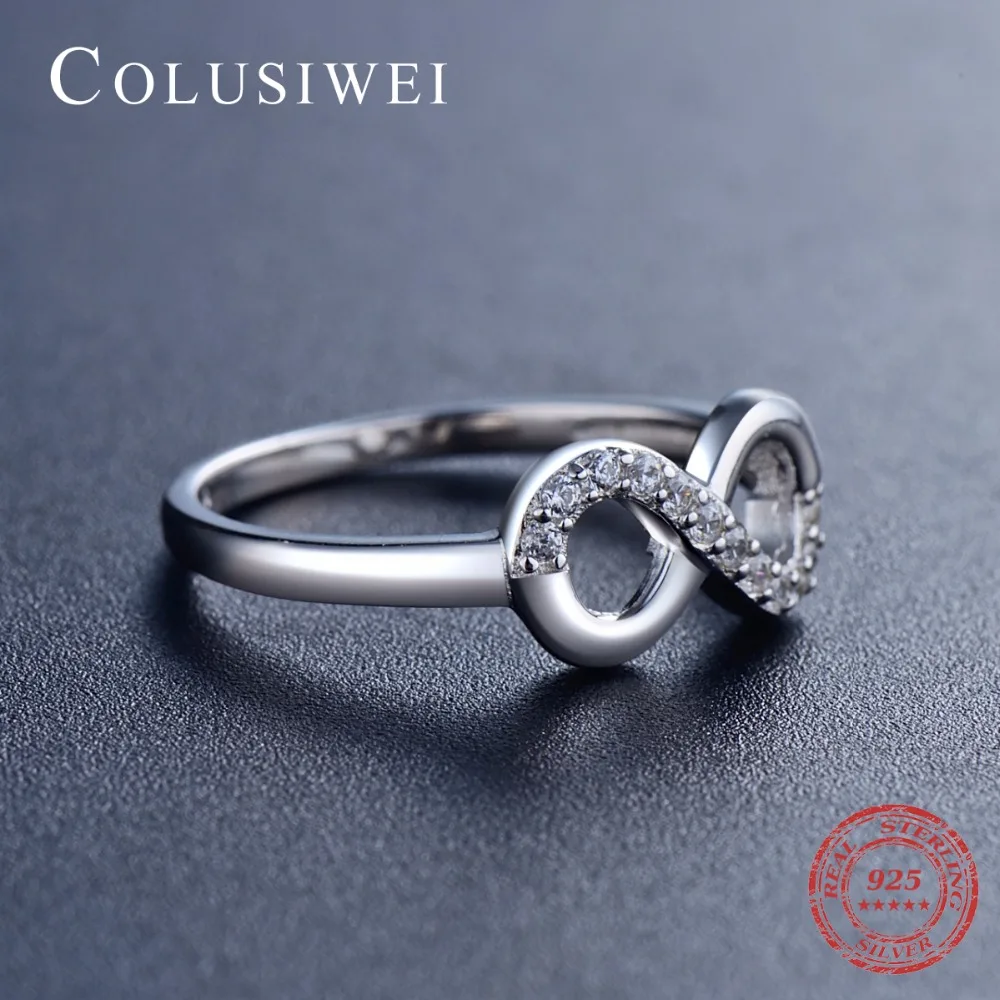COLUSIWEI 100% твердый 925 Серебряное кольцо 2018 модные Бесконечная любовь ювелирных