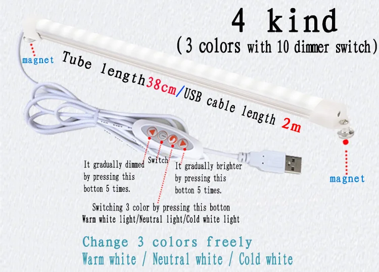 Настольная лампа USB Светодиодная настольная 24 led 5V 5 W с зажимом для чтения книг