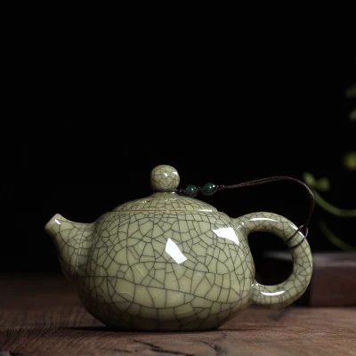 B Чайный набор хрустящая глазурь Ge Kiln Longquan Celadon Zisha керамика искусство Тай Тхи китайский чайный горшок фарфор Исин глина антикварный чайный горшок - Цвет: B