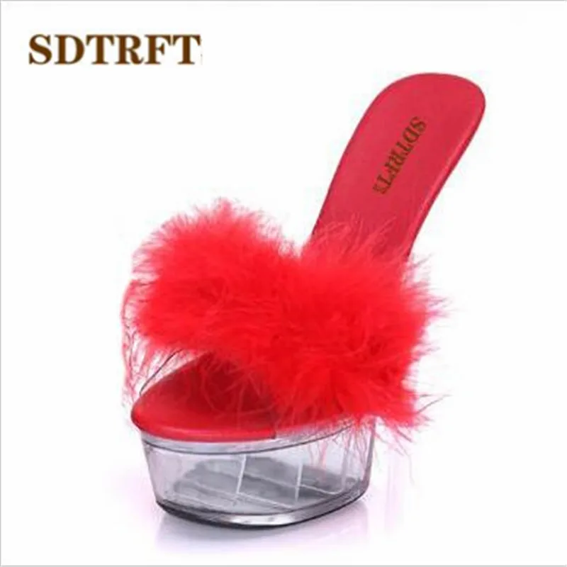 Туфли SDTRFT женские прозрачные сандалии на платформе высокий тонкий каблук 15 см