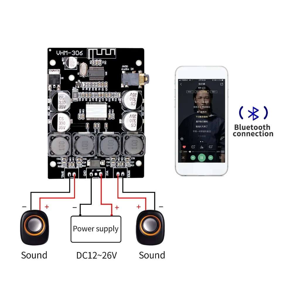 TPA3118 2x30 Вт 8 26 в DC стерео аудио Bluetooth 5 0 цифровая плата усилителя мощности для