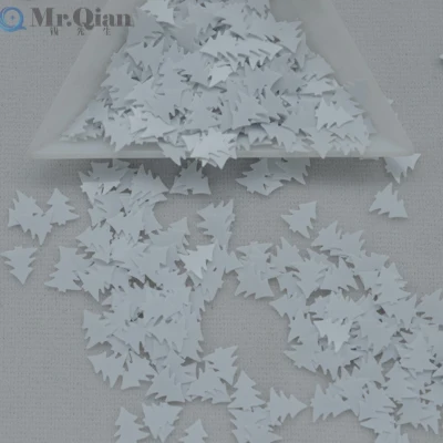 4. solid white 25 г 7 мм Маленькая Рождественская елка форма, Сыпучие блёстки Блестки для рукоделия вечерние Детские ручной работы DIY Украшение для альбома аксессуары - Цвет: 4. solid white