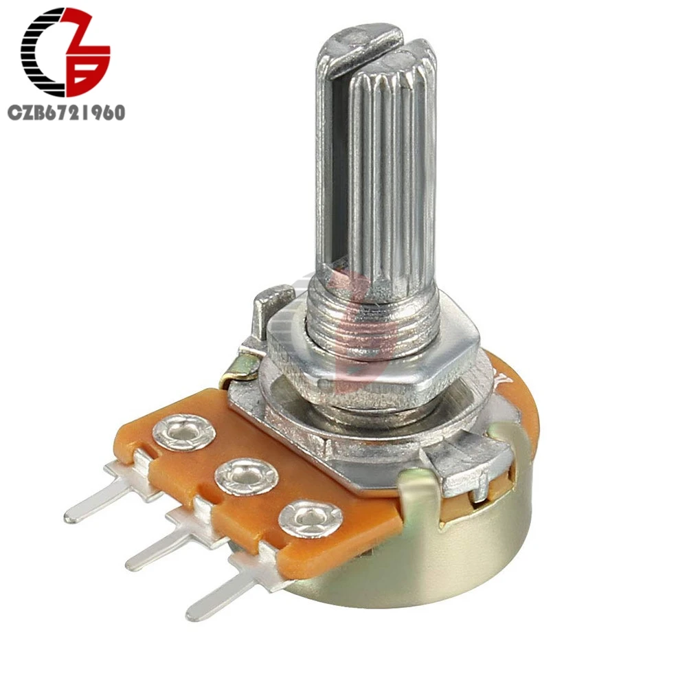 5Pcs Potentiometer Switch 1K 2K 5K 10K 20K 50K 100K 250K 500K 1M Ohm Resistor Linear Switch with Taper Cap Knob for Arduino