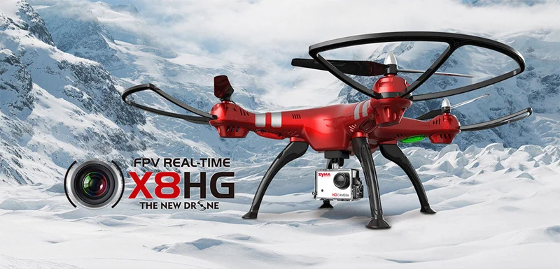 SYMA X8HG Радиоуправляемый Дрон с камерой HD 8MP Квадрокоптер Вертолет Дистанционное управление 2,4 г гироскоп высота удерживает Безголовый режим светодиодные игрушки