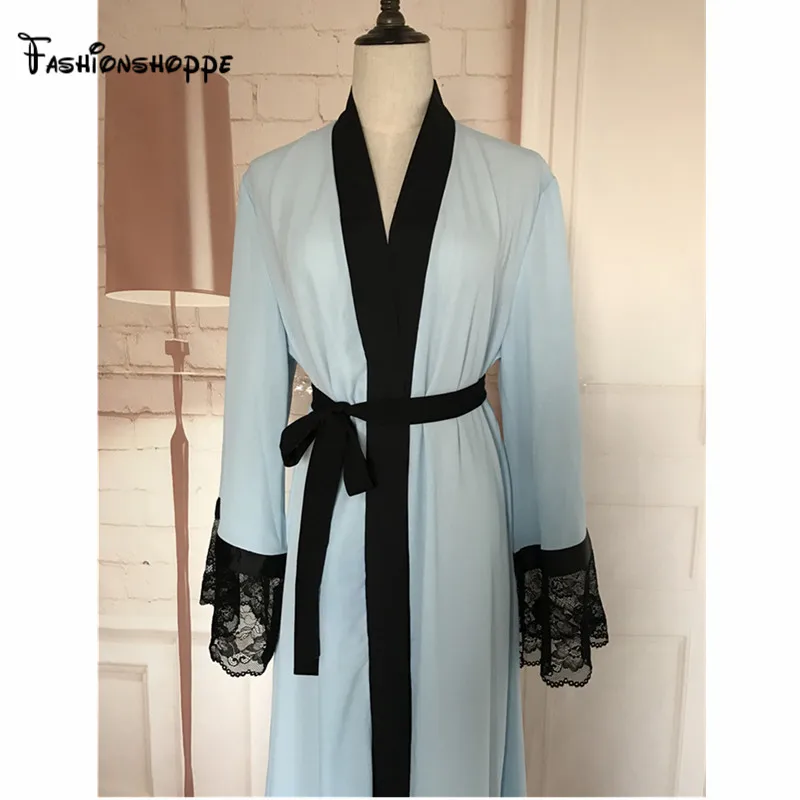 Женское платье-кимоно Abaya черное кружевное платье-кафтановое с