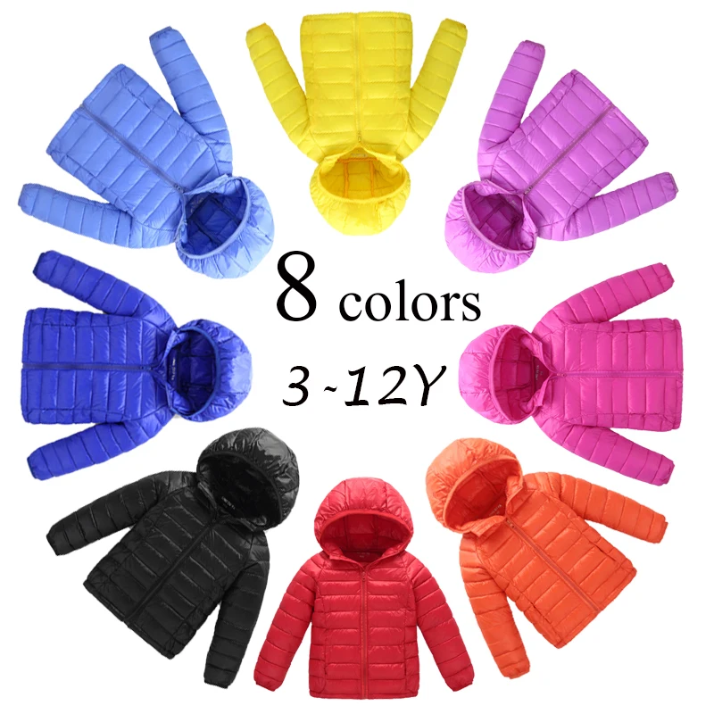 

8 Colors 6 Size Hooded Solid Girls Boys Winter Coat Long Sleeve Boys Winter Jacket Children Coat Outwear Warm 3 5 6 8 10 12 year
