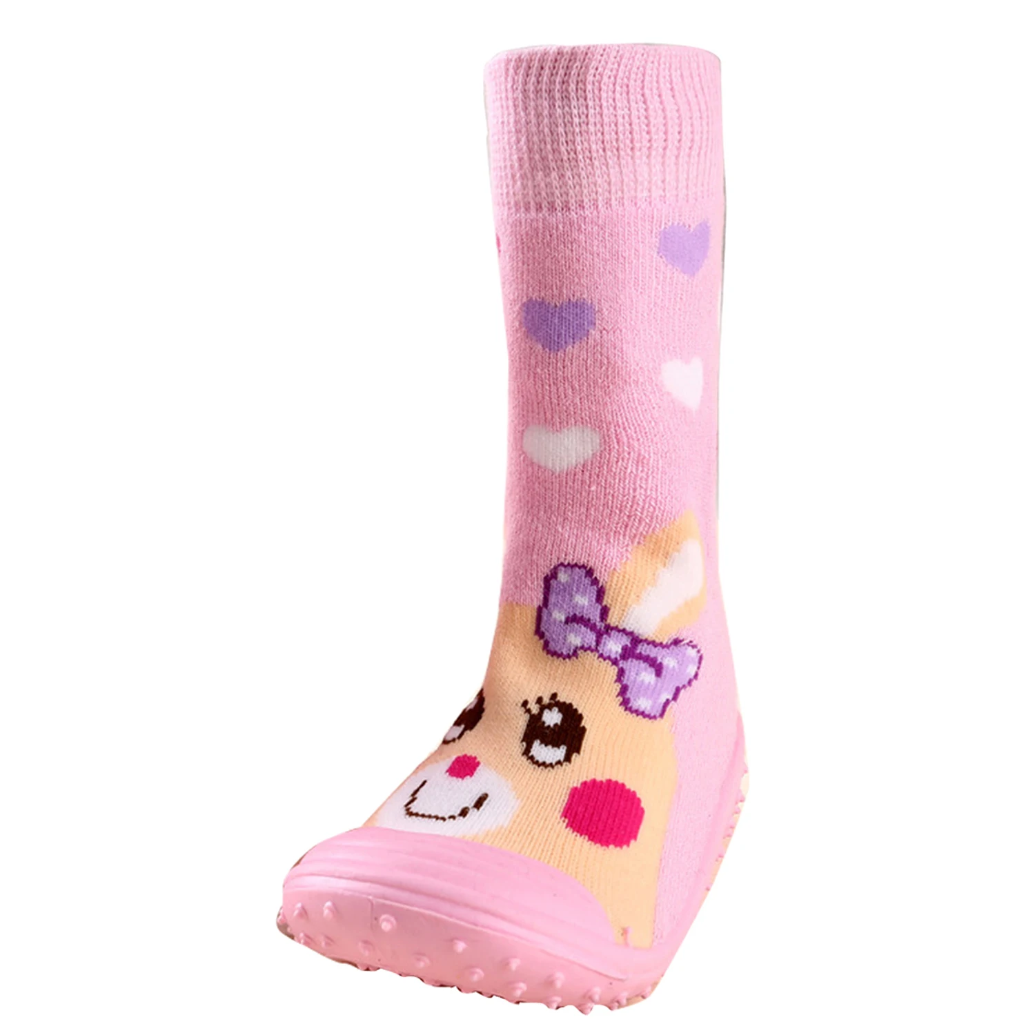 Новый дизайн милые детские носки с рисунком резиновой подошвой носки-тапочки