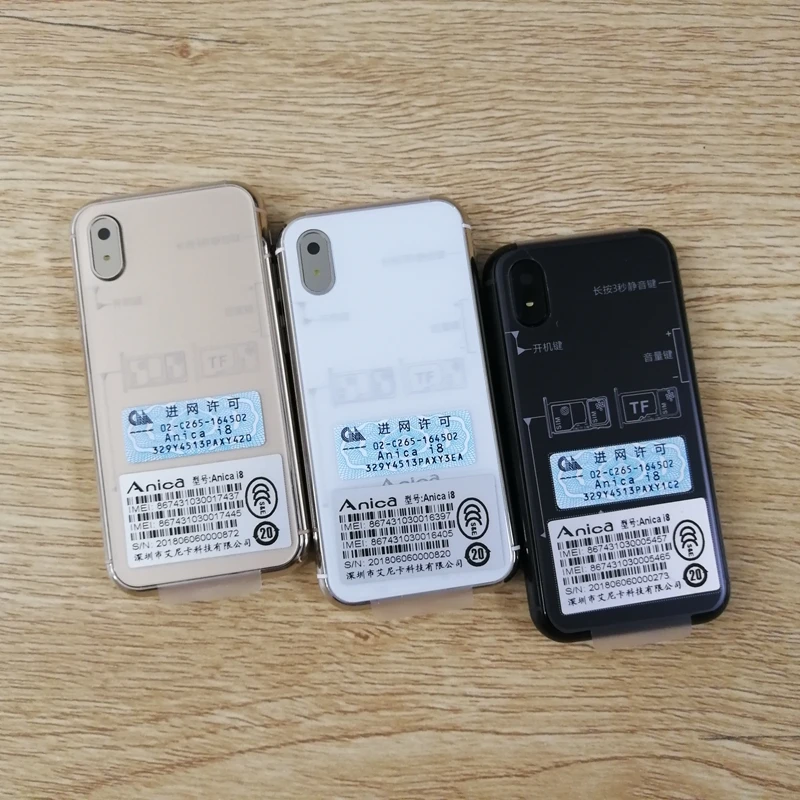 Anica I8 Мини GSM WCDMA Android смартфон дешевый 2," четырехъядерный 2 Гб ram Мп Dual SIM телефон с Google Play