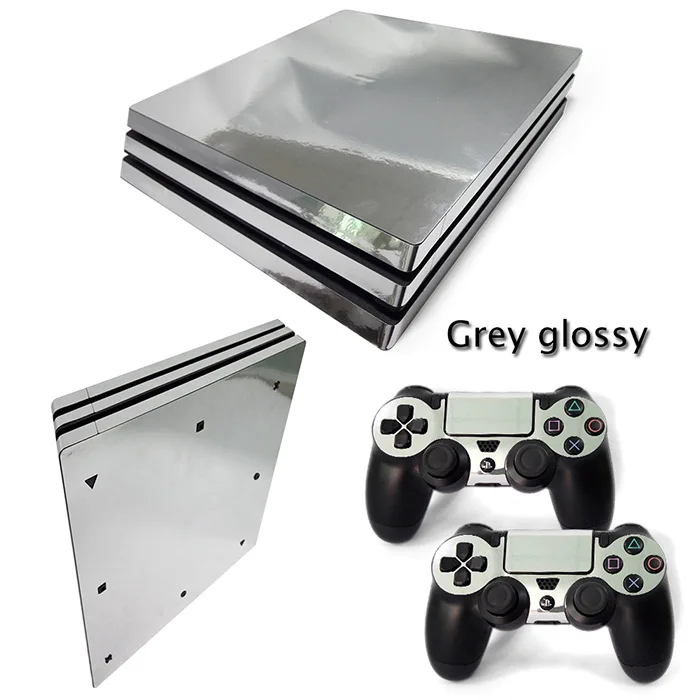 Серебристая глянцевая виниловая Защитная Наклейка для sony playstation 4 Pro PS4 наклейка