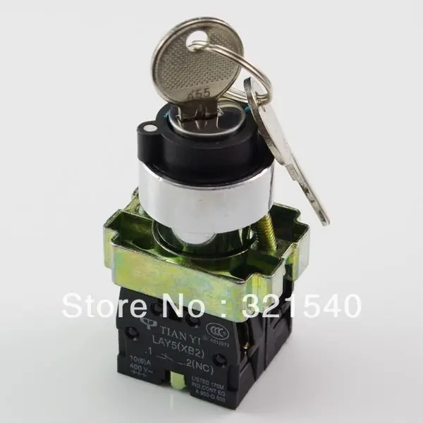 XB2BG65C 1N/O 1N/C 2 положения мгновенная пружина возвращенный ключ Выберите Селектор