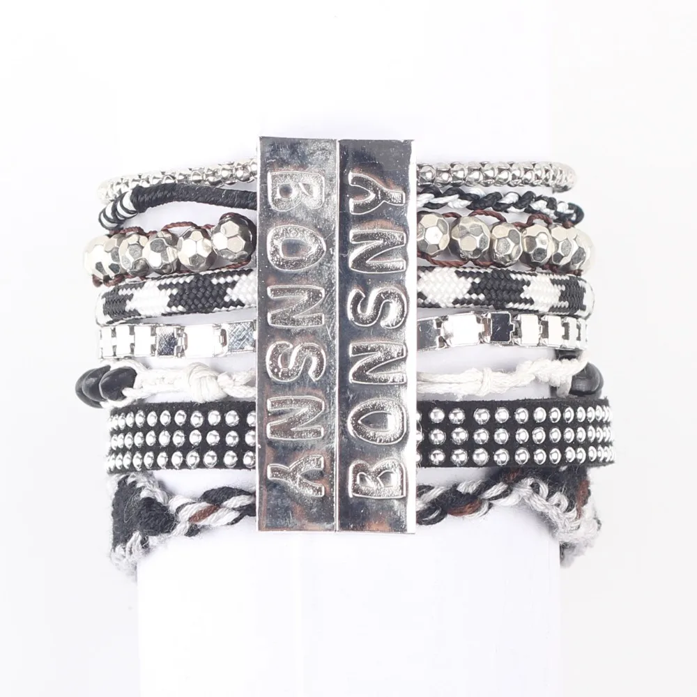 Newei 2015 Горячие Роскошные плетеные браслеты ручной работы из бисера Многослойные