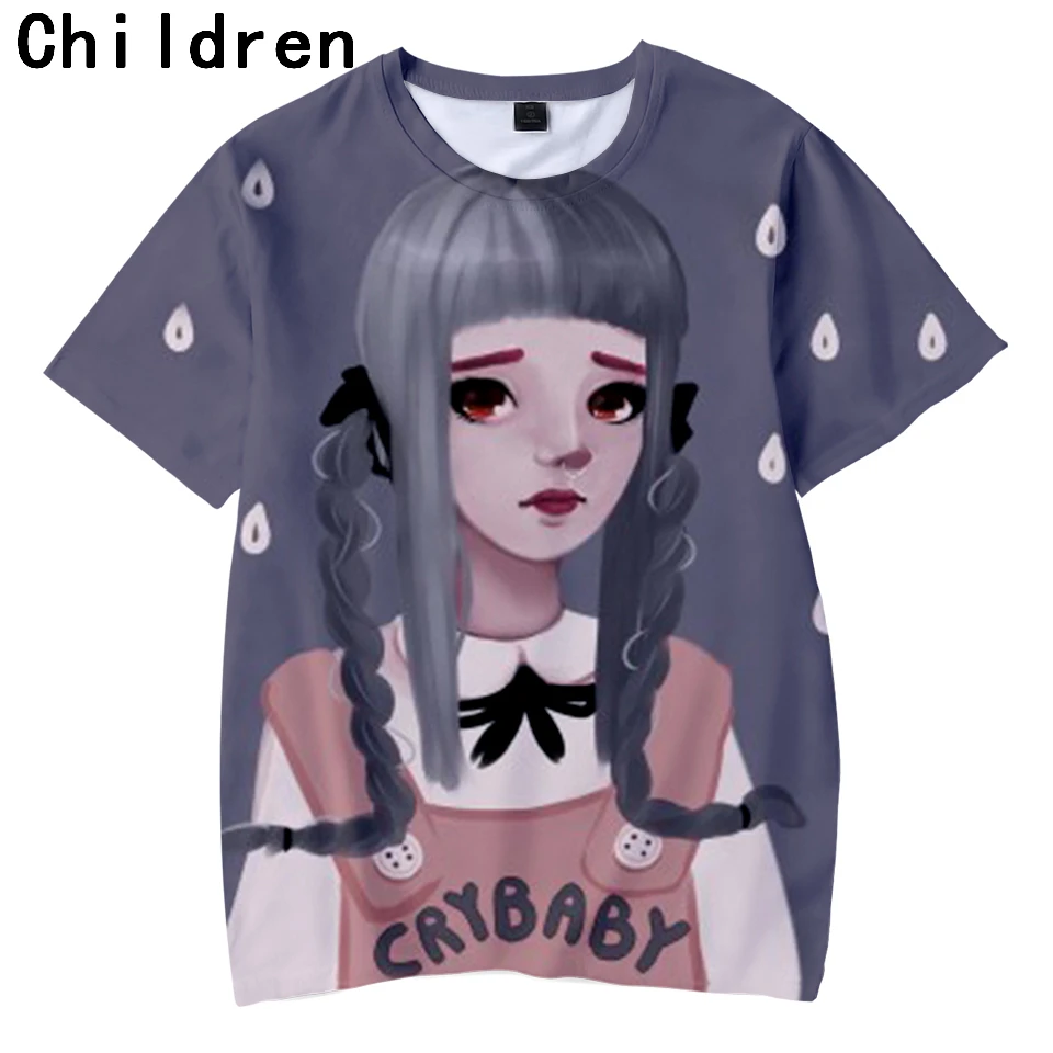Модные детские футболки с 3D-принтом CRY BABY летние повседневные короткими рукавами
