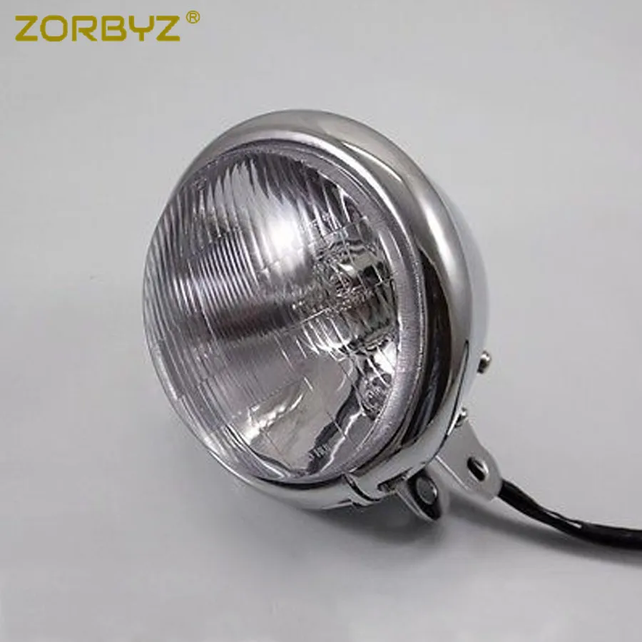 ZORBYZ мотоциклетные Хромированные Металлические ретро E4 галогенные фары подходят