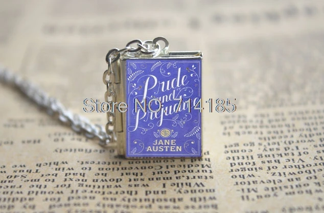 SN Обложка для книги Pride And prasse ожерелье с медальоном Брелок Серебряный и бронзовый тон B0964 - Окраска металла: SN