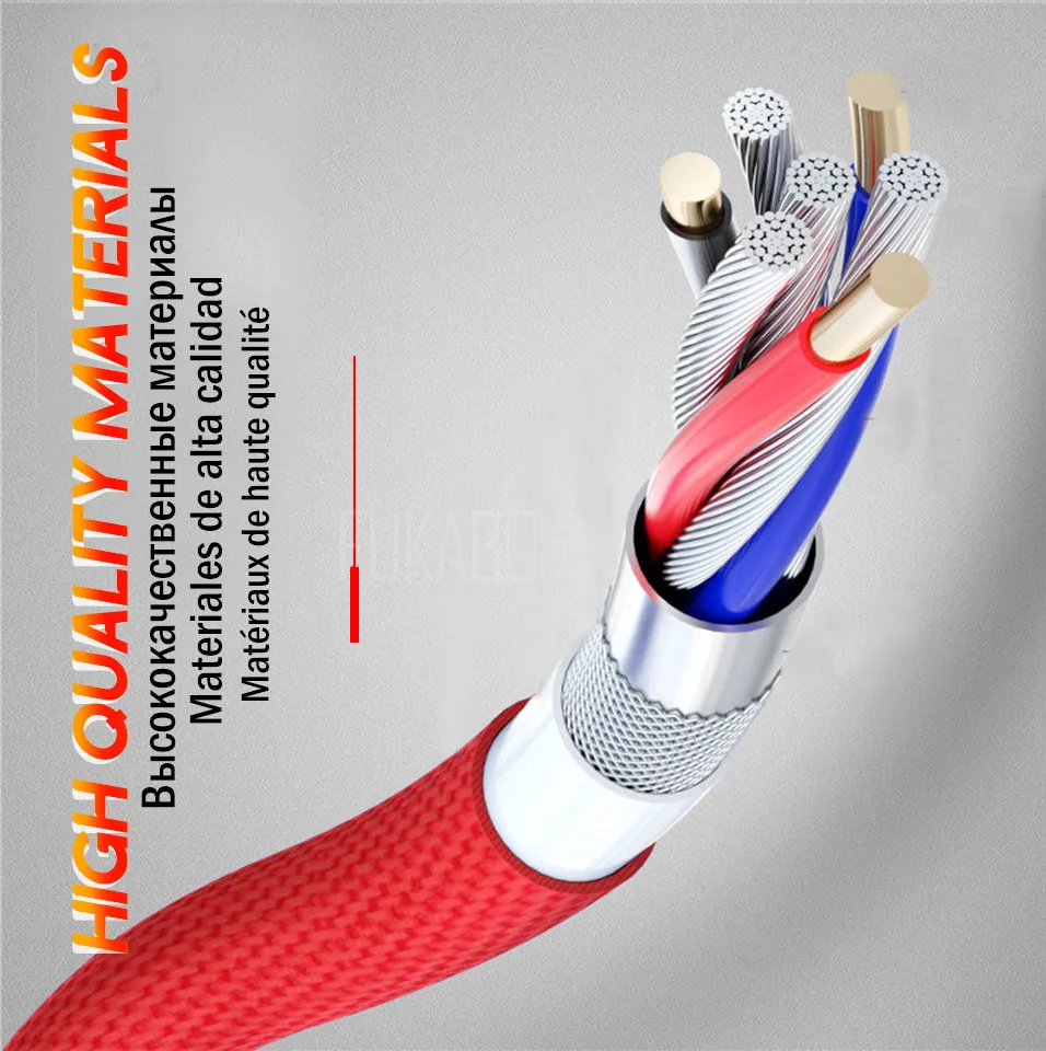 3,0 Micro USB быстрый заряд кабеля USB кабель для передачи данных для samsung iPhone huawei type C USB кабель для xiaomi redmi USB кабель для зарядки