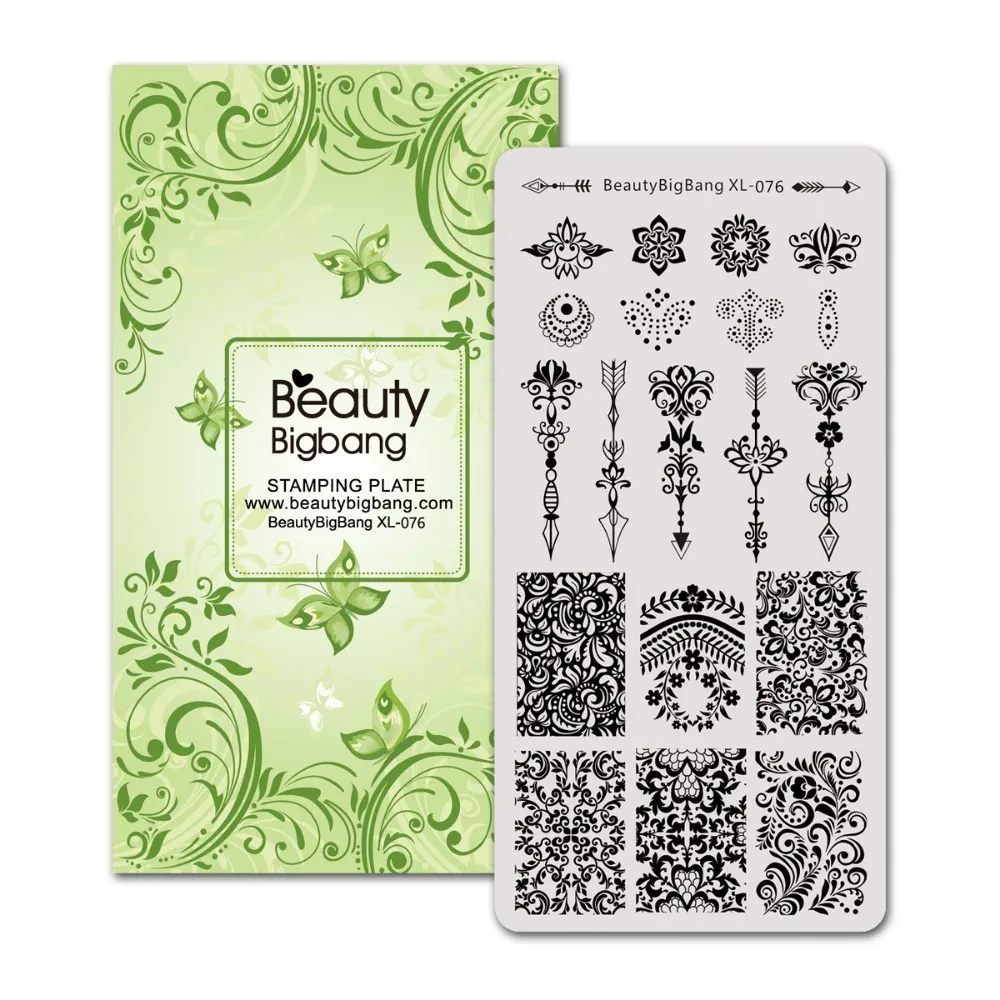76 BeautyBigBang штамповка пластин кружева шаблон сексуальный цветок изображение 6*12 см нержавеющая сталь дизайн ногтей шаблон ногтей штамповка пластины XL-069 - Цвет: 76