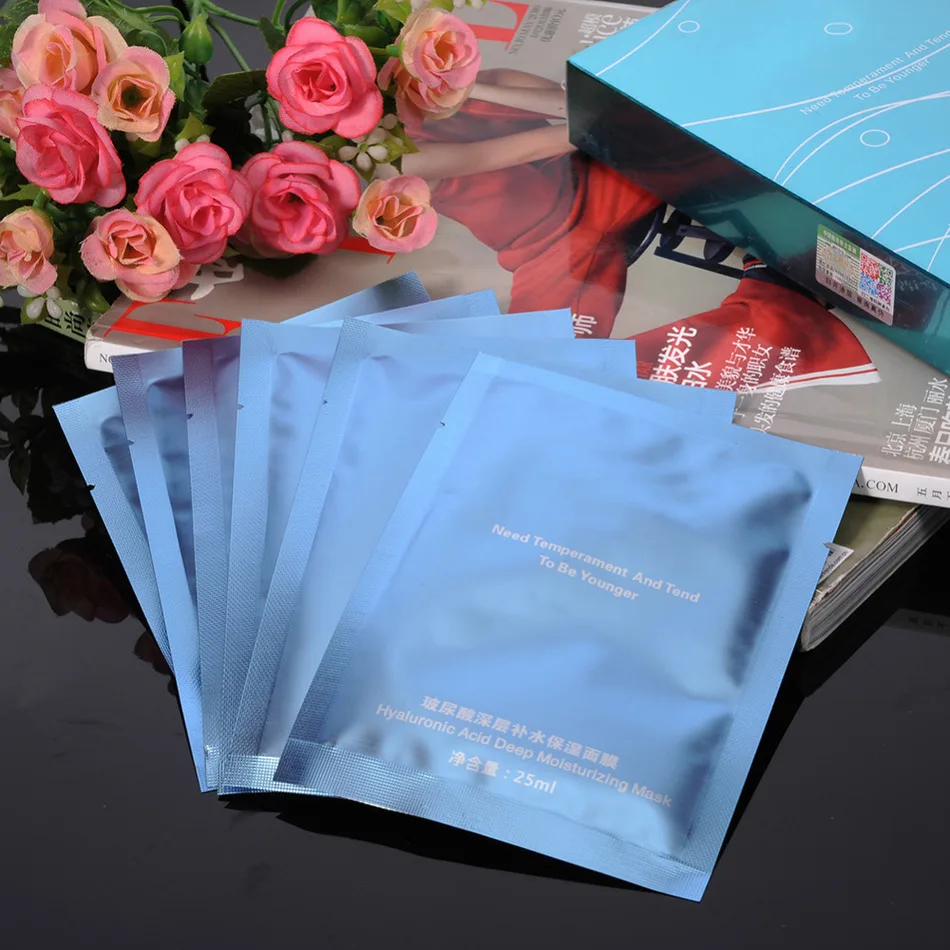 6 шт./лот шелковая маска для лица с гиалуроновой кислотой увлажняющая против