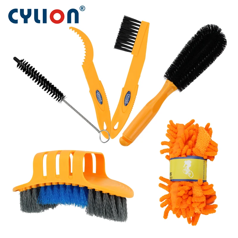 

CYLION Bicycle Professional Maintenance Cleaning Kits Bicycle Tire Brush Wheel Pair Hook Multifunctional Tool Brush Bike Tools