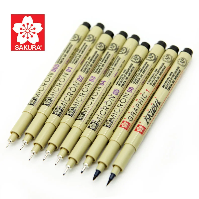 1 шт. игла Sakura Pigma Micron для рисования эскиза мультфильм archival чернила гелевая ручка Stoney анимация товары для рукоделия