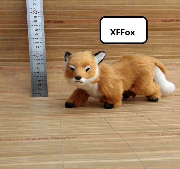 

cute real life yellow fox model plastic&furs simulation walking fox doll gift about 26x9x10cm xf1772