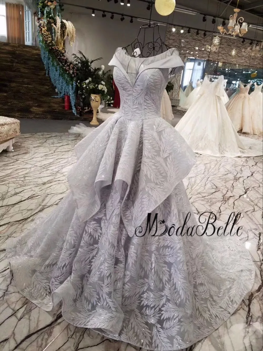 Modabelle Arabe кафтан Серый вечернее платье блесток с вышивкой настоящая фотография с баской вечерние платья розовое платье для помолвки