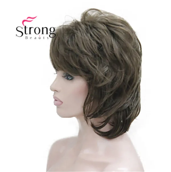 StrongBeauty короткий мягкий аксессуар для волос пушистой цветок коричневый Классический колпачок синтетический парик женские волосы парики выбор цвета
