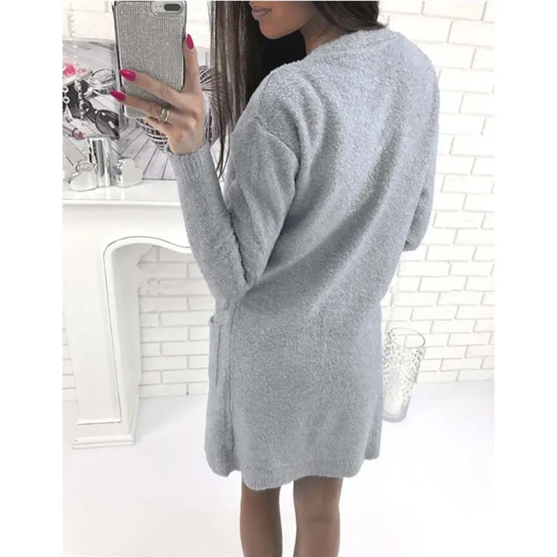 2018 Autumn Winter Thicken Knitted Sweater Long Sleeve Cadigan Women Loose Soft Cardigan Warm Womens Female Pull Femme |