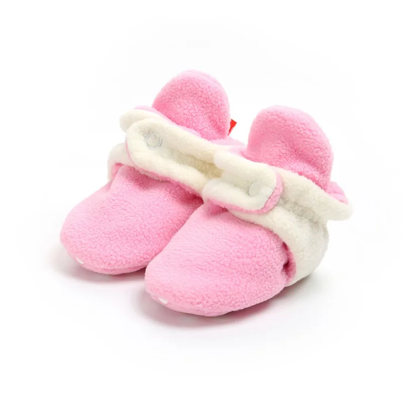 PW Унисекс для новорожденных Cozie из искусственного флиса Bootie зимняя теплая детская кроватка для новорожденных обувь классический напольный мальчиков M - Цвет: PW