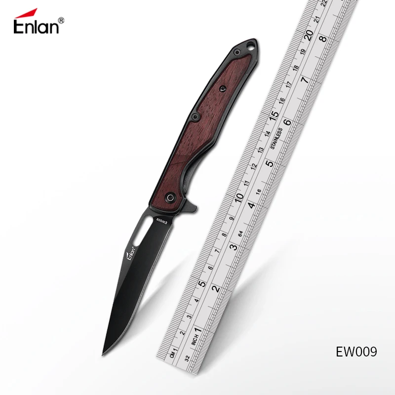 

ENLAN Color Wood Folding Knife 8Cr13mov Steel, Pocket Tactical Survival Camping Knives EDC Tools Tactical Knifes Dropshipping