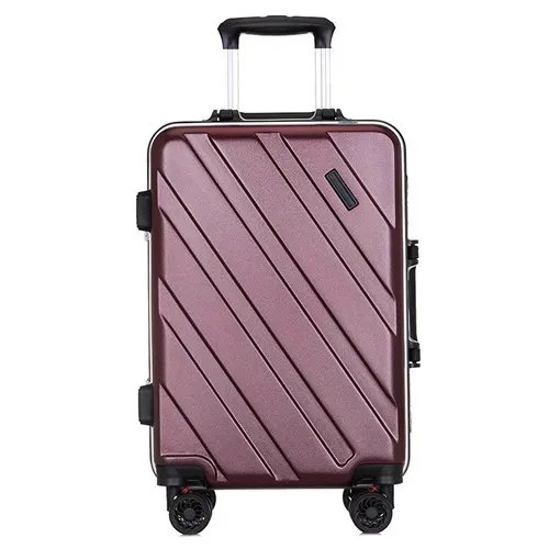 purple KLQDZMS 20/24 дюймов Высокое качество ПК катящийся багаж чемодан на колесиках Сумки алюминиевая рама путешествия чемодан на колесиках - Color: purple