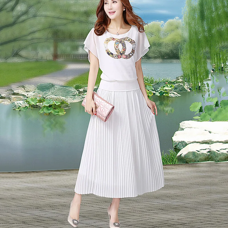 Elegant Summer 2016 Chiffon Women Long Skirts Womens High Waist Pleated tulleTutu Maxi Skirt Bohemian Solid 10 Colors falda | Женская