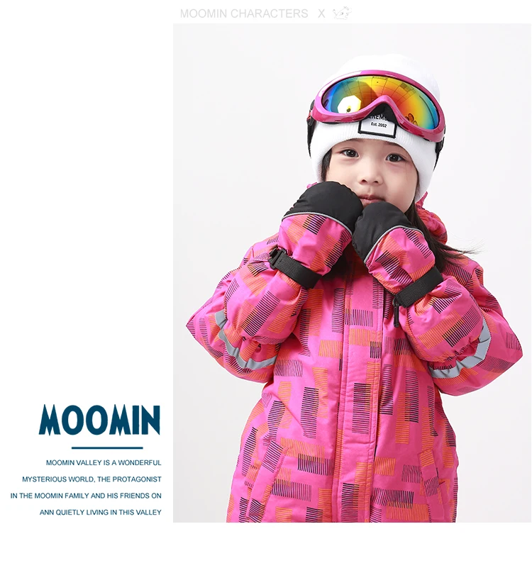 Moomin/ Новое поступление, зимние водонепроницаемые перчатки из полиэстера, теплые перчатки для мальчиков, Зимние перчатки для улицы
