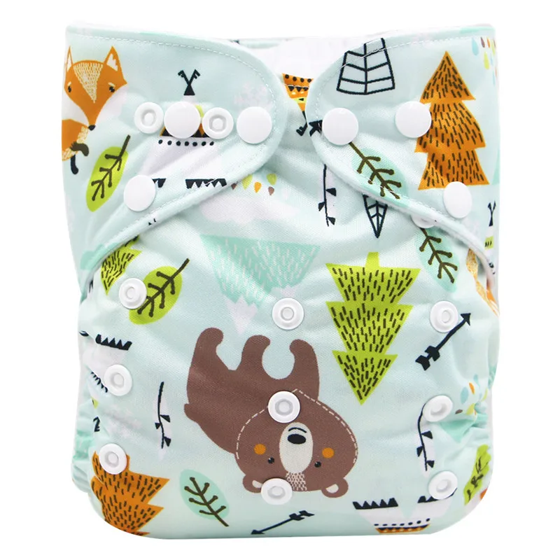 Washable Reusable Baby Cloth Diaper Cover Adjustable Waterproof Nappy Fleece With 1pc Microfiber Insert | Мать и ребенок