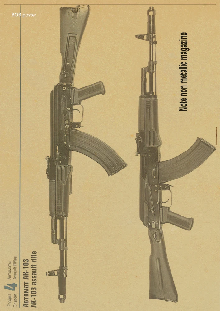 AK74/47 плакаты с изображением оружия/военные фанаты ВИНТАЖНЫЙ ПЛАКАТ из крафт-бумаги Ретро плакат/настенные декоративные бумажные плакаты Наклейка на стену - Цвет: P060