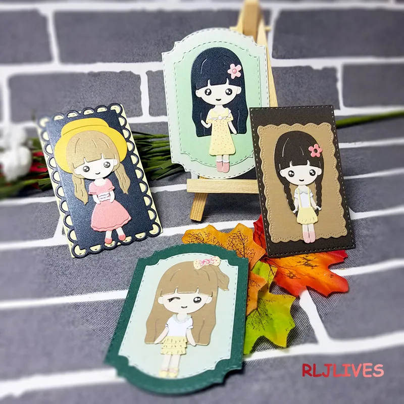 4 стиля металлические трафареты с мультяшной девушкой для рукоделия фотоальбом