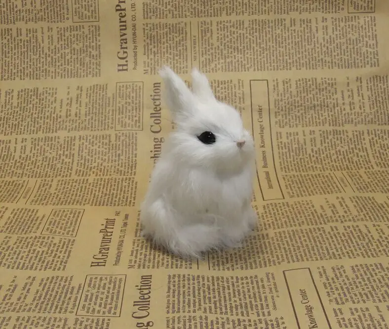 

small cute simulation rabbit toy polyethylene & fur white rabbit model gift about 12x8x7cm142