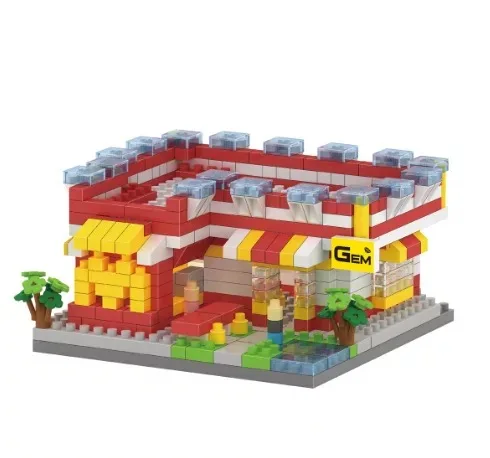 MinDiamond маленькие частицы микро строительные блоки модель удобный магазин Кофейня