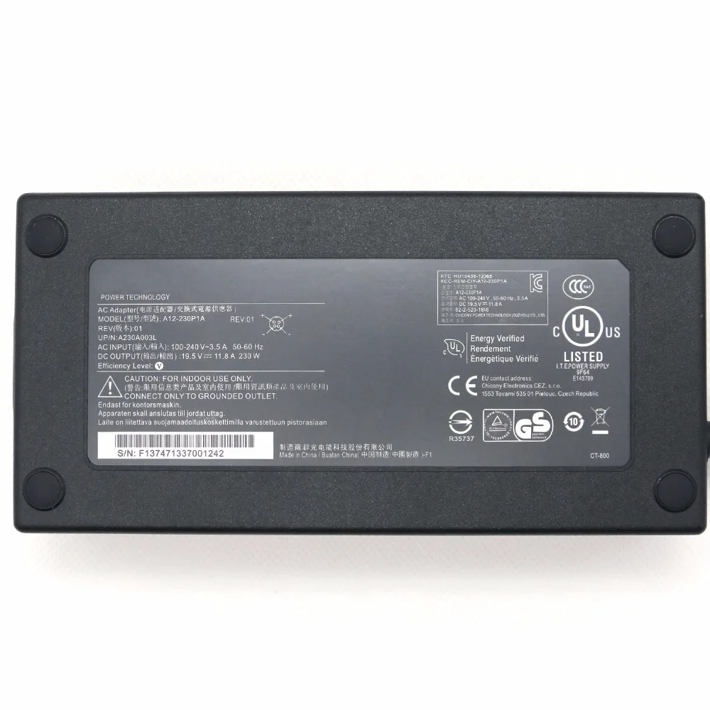 4-разъемный 19 5 V 11.8A 230W A12-230P1A A230A003L ADP-230EB T FSP220-ABAN1 ноутбук Мощность Chagrer для CLEVO