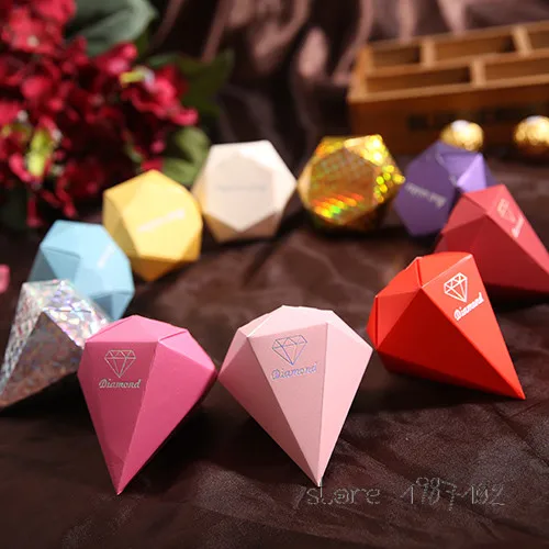 Mixed colors 10 шт./партия Серебряная Алмазная Свадебная коробочка для сладостей любимые коробки милый подарок коробка со свадебными сувенирами и подарками настольные украшения - Цвет: Mixed colors