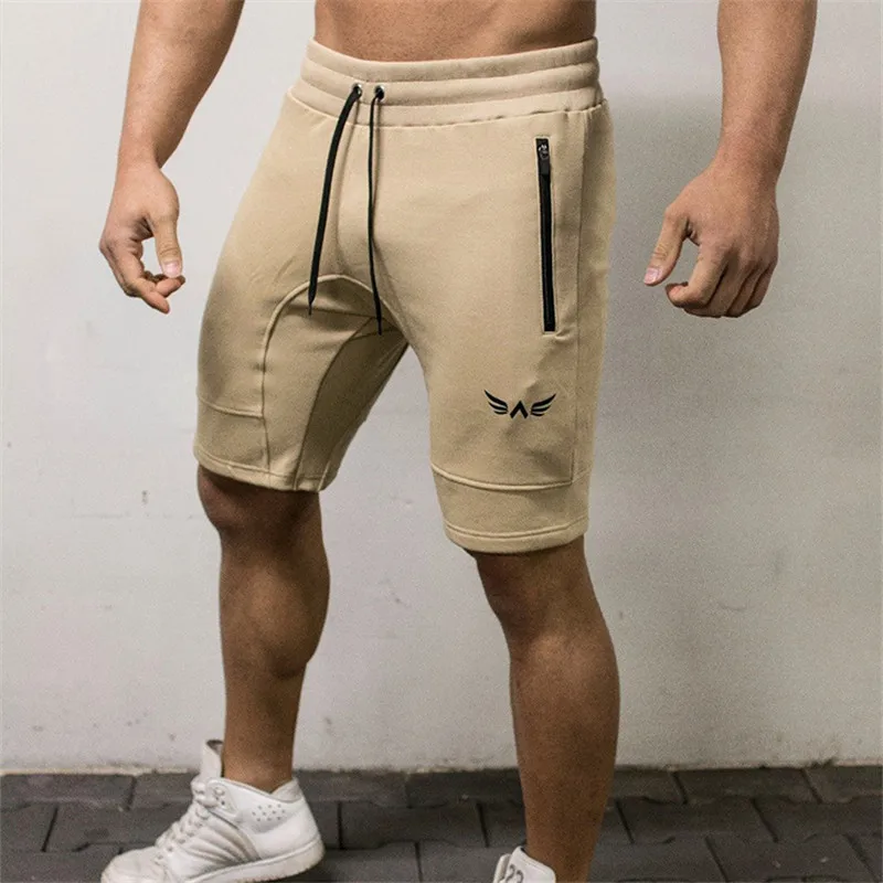 

HETUAF Men's Bodybuilding Shorts Fitness Workout 5 Color Bottom Cotton Male Fashion Casual Short Pants Brand Clothing