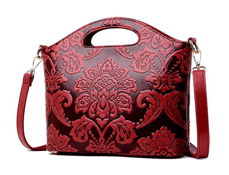 Rodful ретро цветочные сумка тисненая кожа для женщин Винтаж crossbody сумка Роскошные tote высокое качество