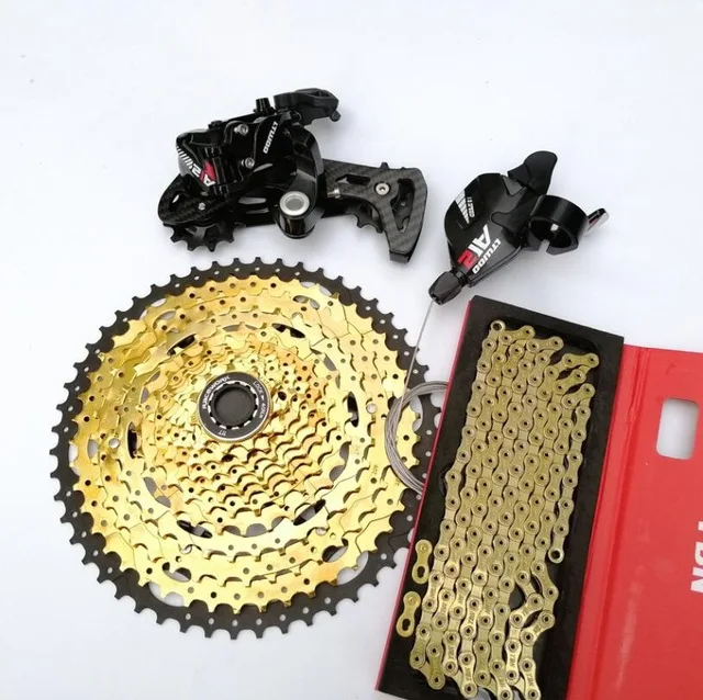 LTWOO AT12 MTB Fiets Groep набор 12 Переключатель скоростей+ Achter Voorderaileur RACEWORk 52 т кассета YBN keten 4 stuk набор Adelaar - Цвет: Черный