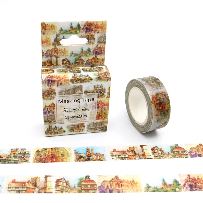 Упаковопосылка коробка 15 мм * 10 м декоративная лента в виде замка Washi отличное