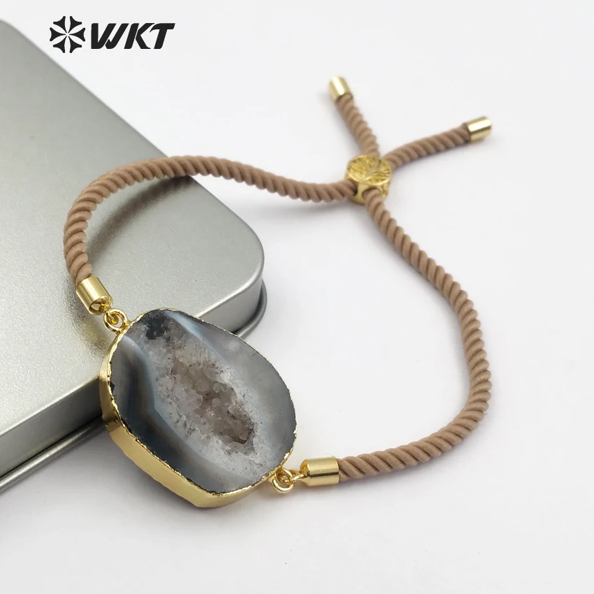 WT B438 WKT Nautral камень браслет классический стиль ворота Соединитель с золотой