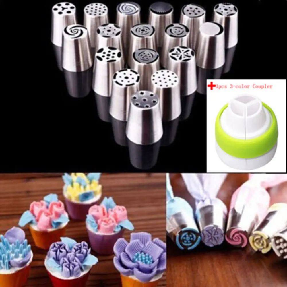 17 шт русские Тюльпаны из нержавеющей стали насадки для украшения торта на день