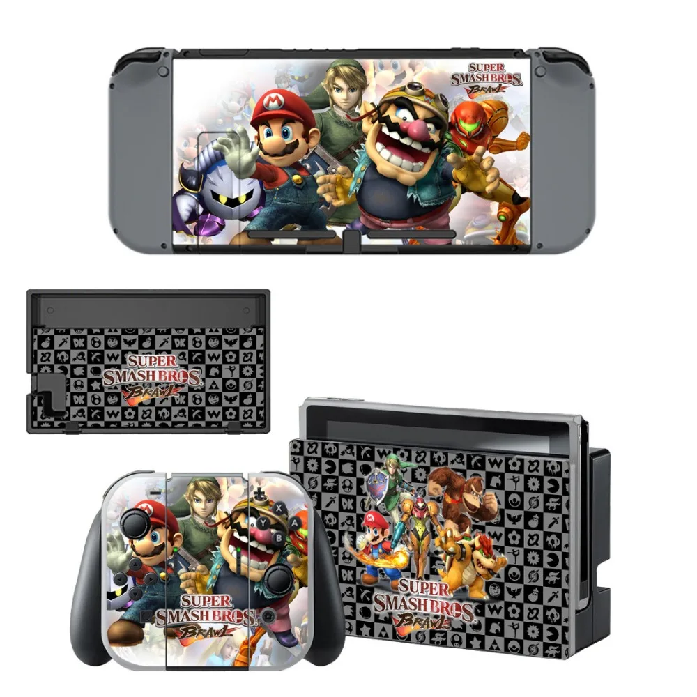 Super Smash Bro s Наклейка Skin для Nintendo переключатель контроллер NS наклейка на консоль