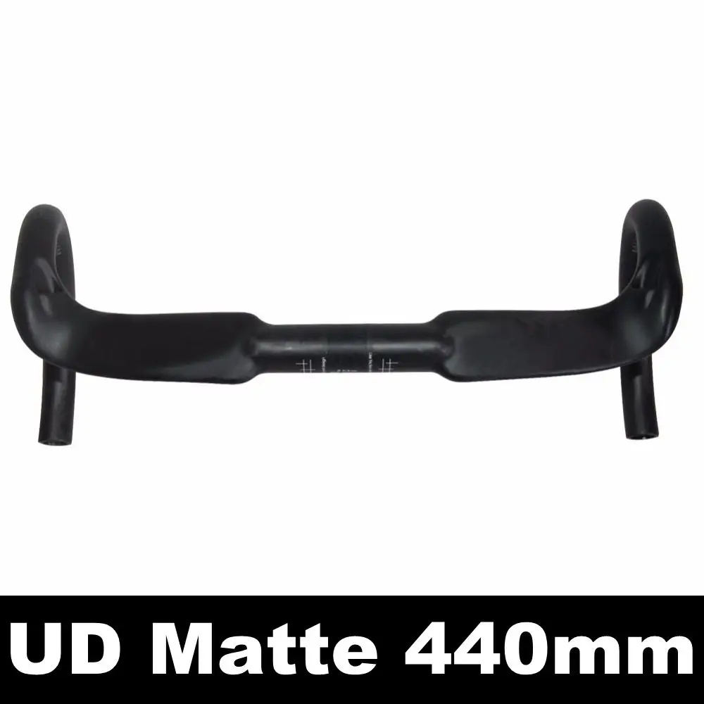UD Matte 440mm Супер светильник внутреннего руль из углеродного волокна, волокна, руль для шоссейного велосипеда, руль для езды на велосипеде рулем типа «бараньи рога» обмотки руль велосипеда Бент бар 31,8*400/420/440 мм - Цвет: UD Matte 440mm